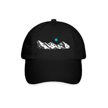 Schneegipfel Horizon Bergsilhouette - Baseballkappe - Schwarz/Schwarz - Vorne