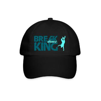 break dance king - Baseballkappe - Schwarz/Schwarz - Vorne