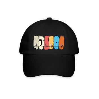 Golf-Herzschlag - Baseballkappe - Schwarz/Schwarz - Vorne