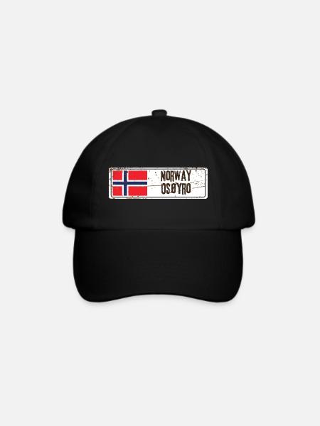 Osoyro Norwegen Flagge - Baseballkappe - Schwarz/Schwarz