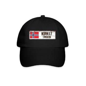 Tönsberg, Norwegen - Baseballkappe - Schwarz/Schwarz - Vorne