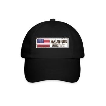San Antonio Flagge - Baseballkappe - Schwarz/Schwarz - Vorne