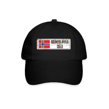 Grunerlokka Oslo - Baseballkappe - Schwarz/Schwarz - Vorne