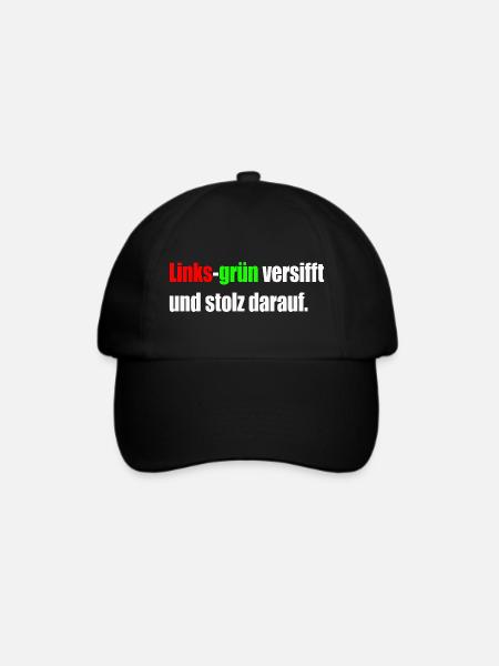 Links-grün versifft und stolz darauf. - Baseballkappe - Schwarz/Schwarz