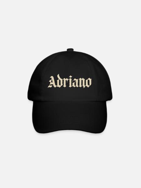 Adriano Gothic Schrift - Baseballkappe - Schwarz/Schwarz