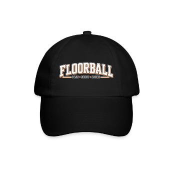 Floorball Kraft: Pass Schuss Treffer - Baseballkappe - Schwarz/Schwarz - Vorne