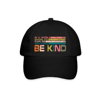 be kind - Baseballkappe - Schwarz/Schwarz - Vorne