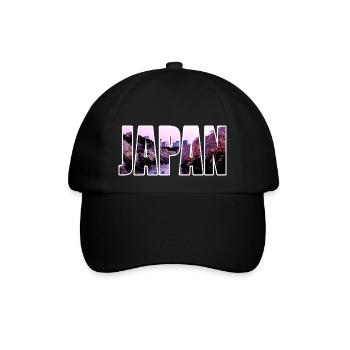 JAPAN Kirschblüte Sakura - Baseballkappe - Schwarz/Schwarz - Vorne
