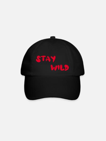 stay wild - Baseballkappe - Schwarz/Schwarz