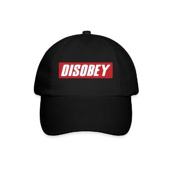 disobey | Farben änderbar - Baseballkappe - Schwarz/Schwarz - Vorne