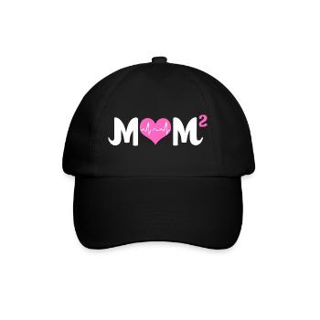 Zwillinge Mama Zwilling Mutter Geschenk - Baseballkappe - Schwarz/Schwarz - Vorne