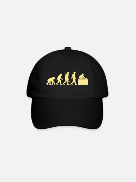 Evolution zum Arbeitsplatz-DJ - Baseballkappe - Schwarz/Schwarz