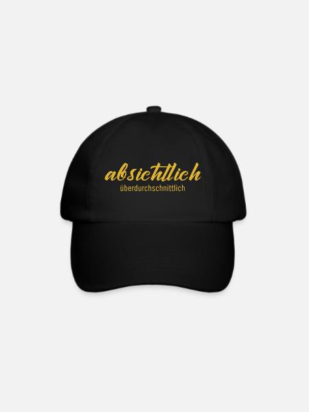 Absichtlich überdurchschnittlich – Humor Statement - Baseballkappe - Schwarz/Schwarz