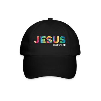 Jesus liebt dich - Baseballkappe - Schwarz/Schwarz - Vorne
