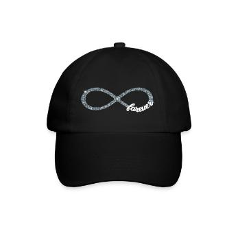 Infinity forever Love Unendlichkeit silber Glitzer - Baseballkappe - Schwarz/Schwarz - Vorne