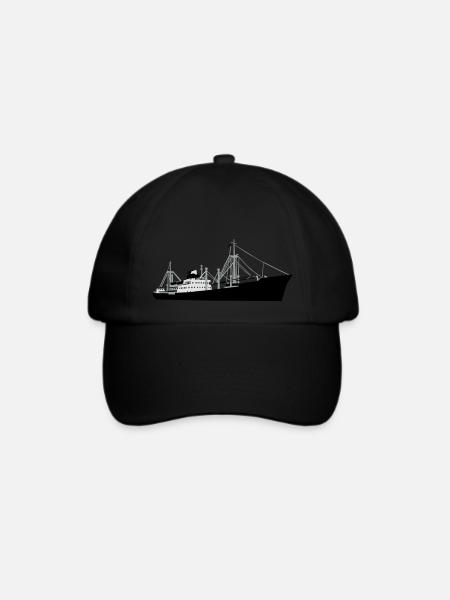 Schiff - MS F. Freiligrath - Baseballkappe - Schwarz/Schwarz