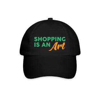 Shopping is an art - Baseballkappe - Schwarz/Schwarz - Vorne
