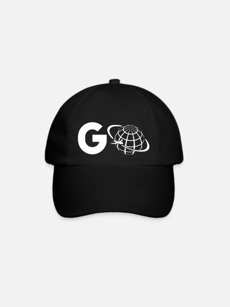 "Go Travel" Travel World Map T-Shirt (Traveler) - Baseballkappe - Schwarz/Schwarz