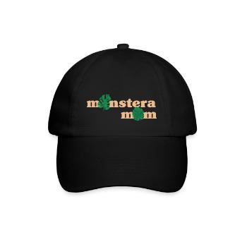 Monstera Mama - Baseballkappe - Schwarz/Schwarz - Vorne
