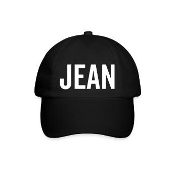 Jean Custom Name Schriftart Text Geburtstag - Baseballkappe - Schwarz/Schwarz - Vorne