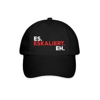 It escalates for techno parties and festivals - Baseballkappe - Schwarz/Schwarz - Vorne