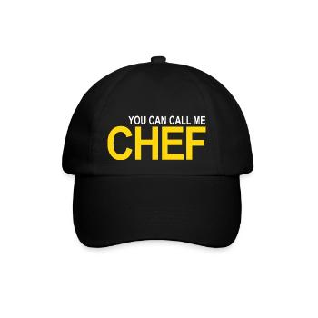 Call me Chef - Baseballkappe - Schwarz/Schwarz - Vorne