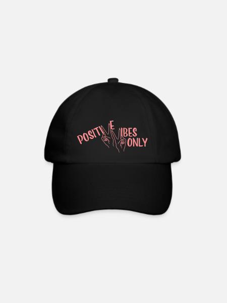 Motivation Positive Vibes Only - Baseballkappe - Schwarz/Schwarz