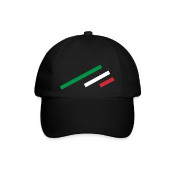 Italien Streifen - Baseballkappe - Schwarz/Schwarz - Vorne