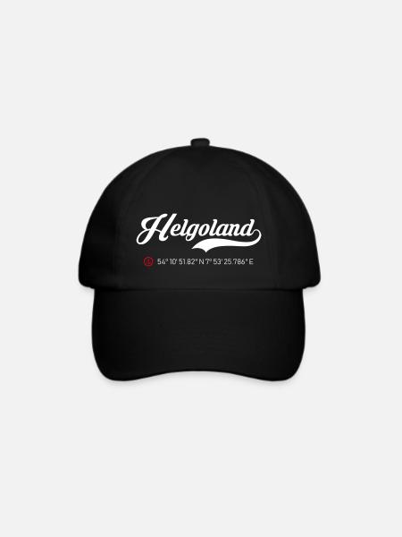Insel Helgoland Koordinaten roter Anker - Baseballkappe - Schwarz/Schwarz