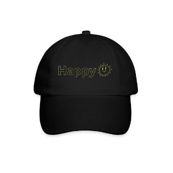 Happy - Baseballkappe - Schwarz/Schwarz - Vorne