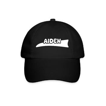 Geschenk für Aiden - Baseballkappe - Schwarz/Schwarz - Vorne