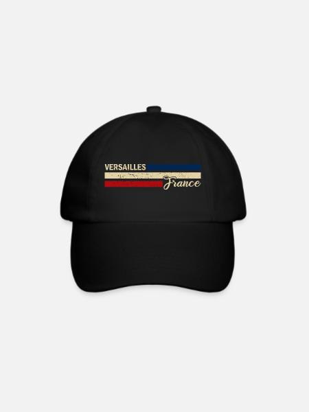 France - Versailles - Frankreich - Flagge - Baseballkappe - Schwarz/Schwarz
