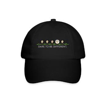 Be Different – Schwarzes Schaf - Baseballkappe - Schwarz/Schwarz - Vorne