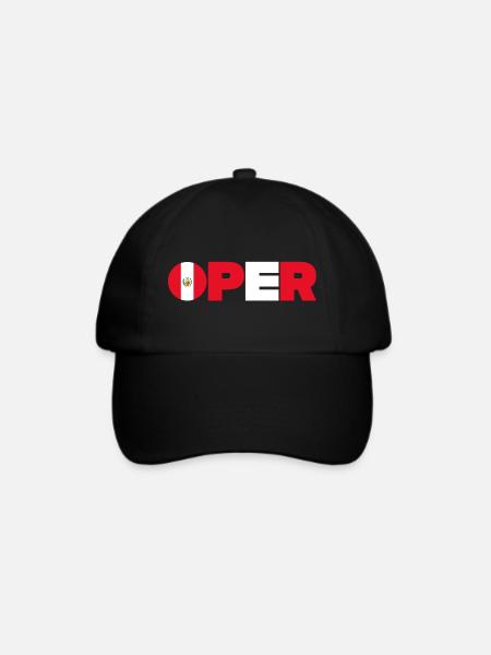 Peru - Baseballkappe - Schwarz/Schwarz