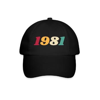 1981 Geschenk 1981 Geburtstag 1981 Rückblick 1981 - Baseballkappe - Schwarz/Schwarz - Vorne