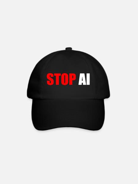 Stop ai - Baseballkappe - Schwarz/Schwarz