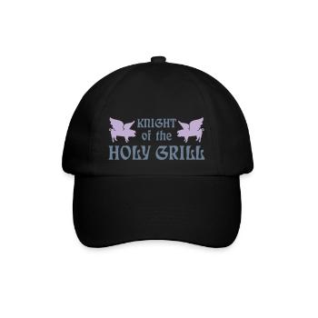Knight of the holy grill (Txt, 2c) - Baseballkappe - Schwarz/Schwarz - Vorne
