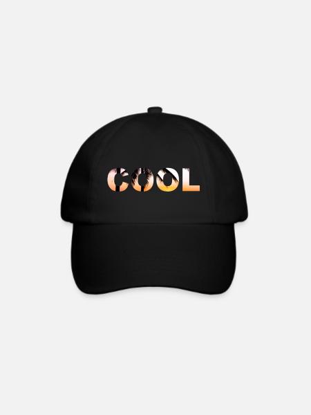 COOL coole cooles cooler Schrift - Baseballkappe - Schwarz/Schwarz