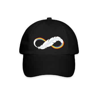 Feder der Neurodiversität - Baseballkappe - Schwarz/Schwarz - Vorne