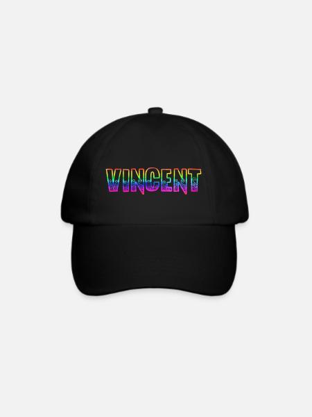 vincent rs regenbogen - Baseballkappe - Schwarz/Schwarz