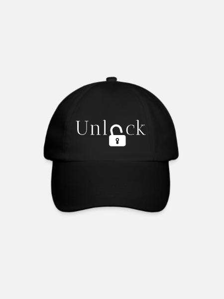 Geschenkidee freischalten - Baseballkappe - Schwarz/Schwarz