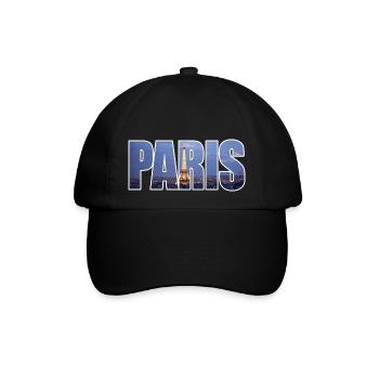 paris - Baseballkappe - Schwarz/Schwarz - Vorne