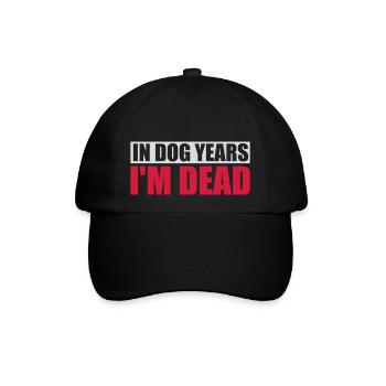 in dog years Dead - Baseballkappe - Schwarz/Schwarz - Vorne