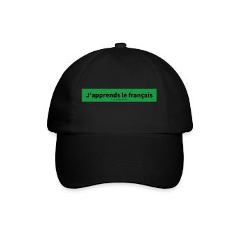 Französisch - Baseballkappe - Schwarz/Schwarz - Vorne
