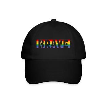 LGBT pride Rainbow Tshirt brave - Baseballkappe - Schwarz/Schwarz - Vorne