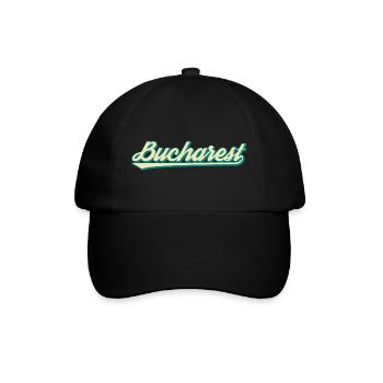 Bucharest Retro Script - Baseballkappe - Schwarz/Schwarz - Vorne
