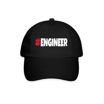 #engineer rot-weiß - Baseballkappe - Schwarz/Schwarz - Vorne