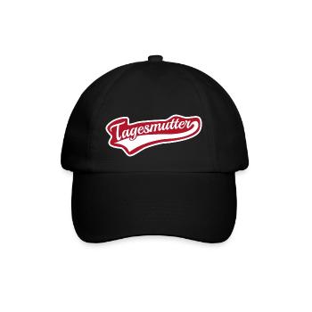 Tagesmutter swoosh Schriftzug Tagesmama - Baseballkappe - Schwarz/Schwarz - Vorne