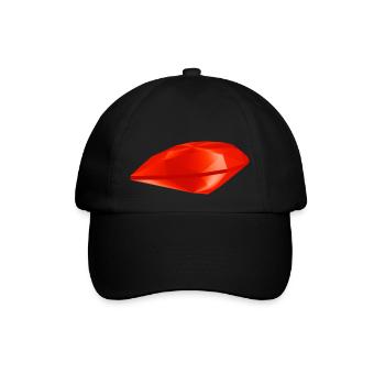 Roter Edelstein - Baseballkappe - Schwarz/Schwarz - Vorne