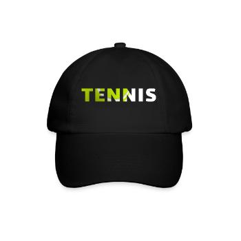 Tennis-originelle Geschenkidee - Baseballkappe - Schwarz/Schwarz - Vorne